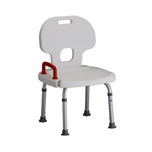 Bath Chair with Back and Red Safety Handle